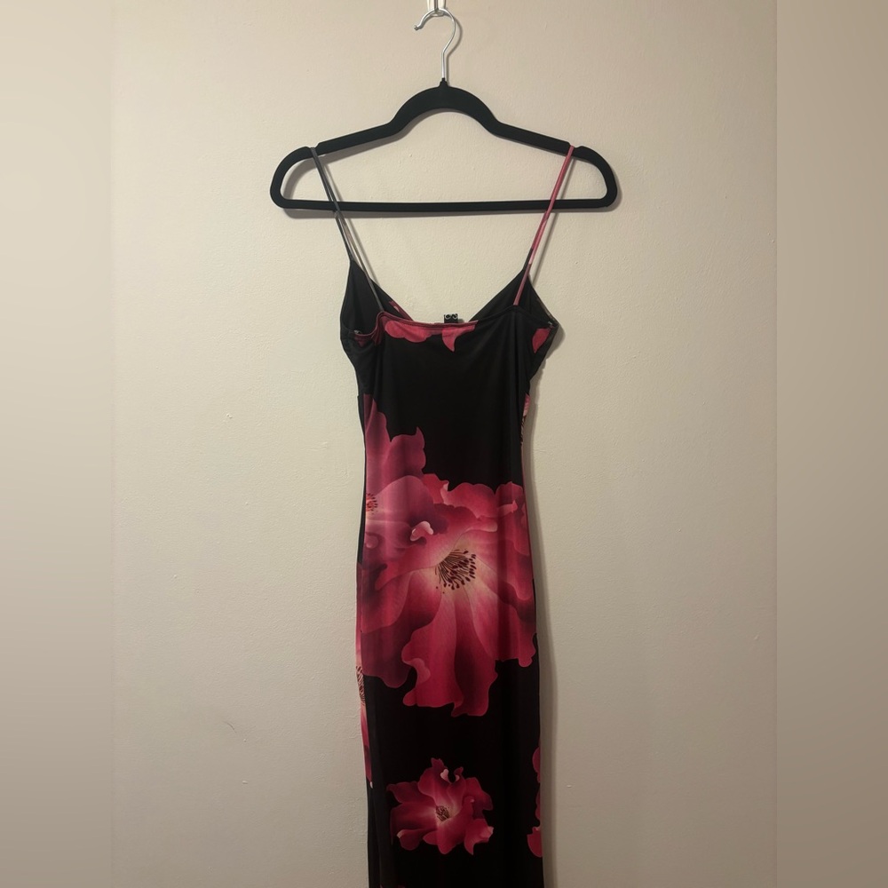 Windsor Black/Fuchsia Floral Maxi Dress